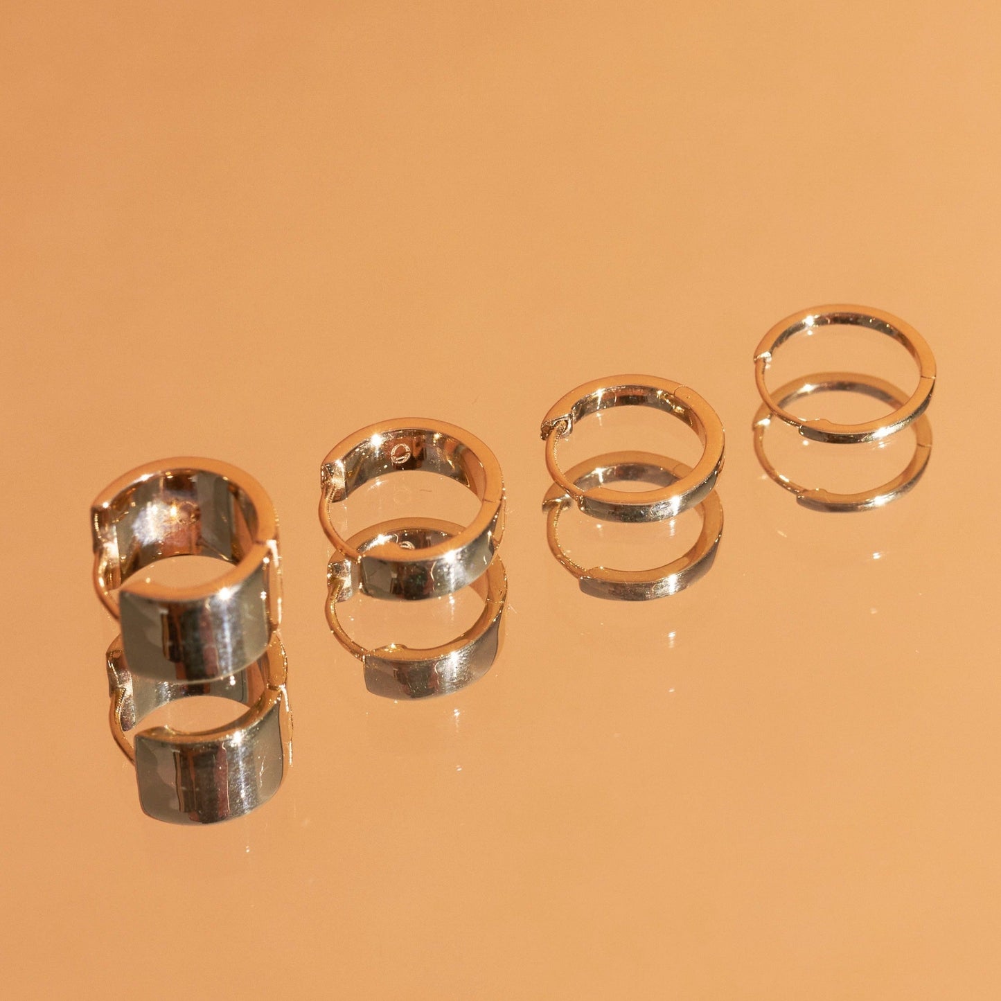 Skinny Gold Hinged Huggie Earrings