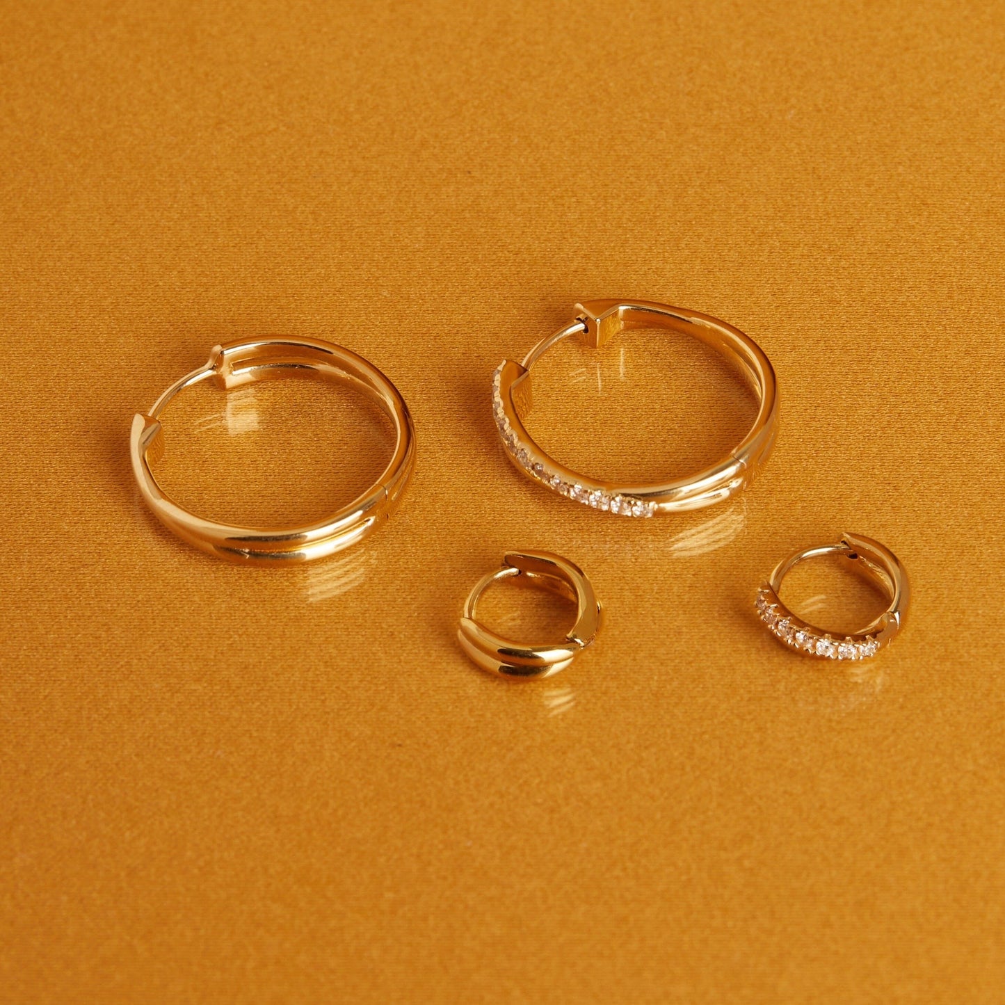 Diamond Crossover Huggie Earrings