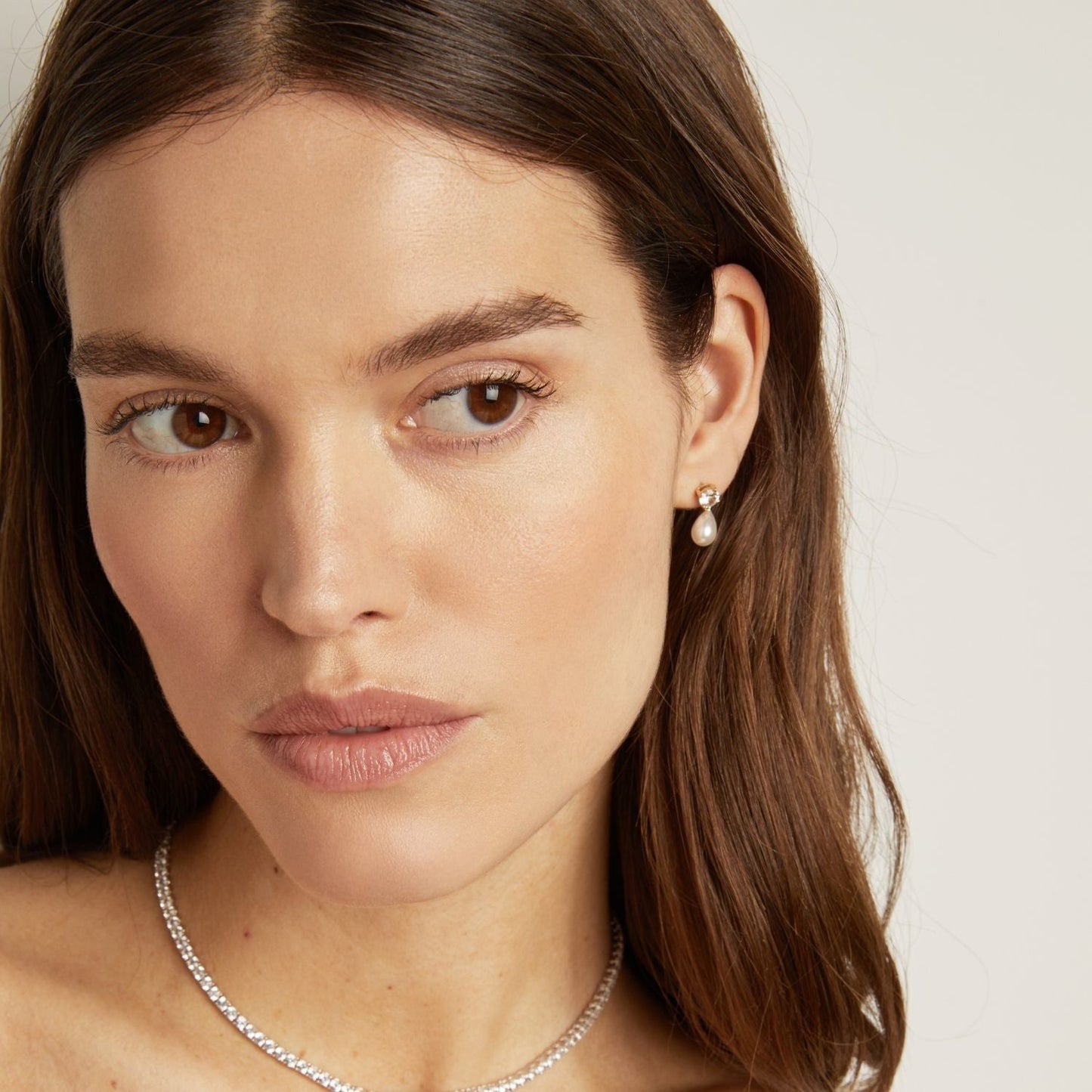 Lab Grown Diamond Pearl Drop Earrings