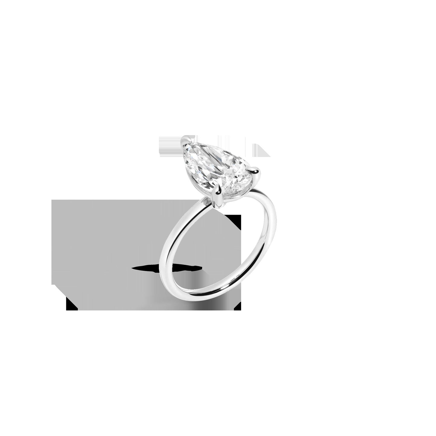 4ct Pear Lab Grown Diamond Solitaire Ring