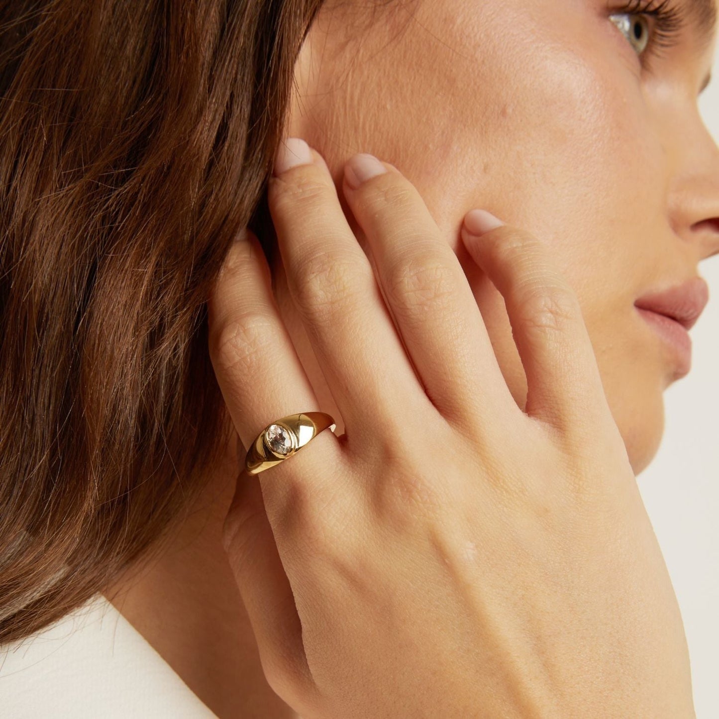 Chunky Lab Grown White Sapphire Oval Ring