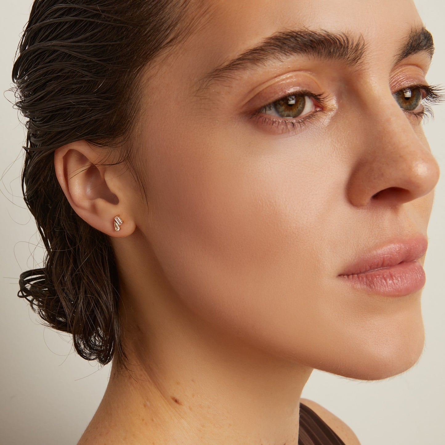 Lab Grown White Sapphire Toi et Moi Stud Earrings