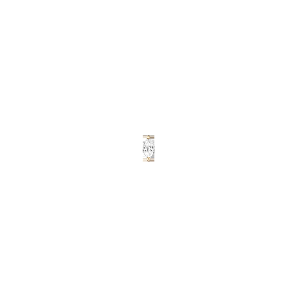 Lab Grown White Sapphire Marquise Stud Earrings - Flatback