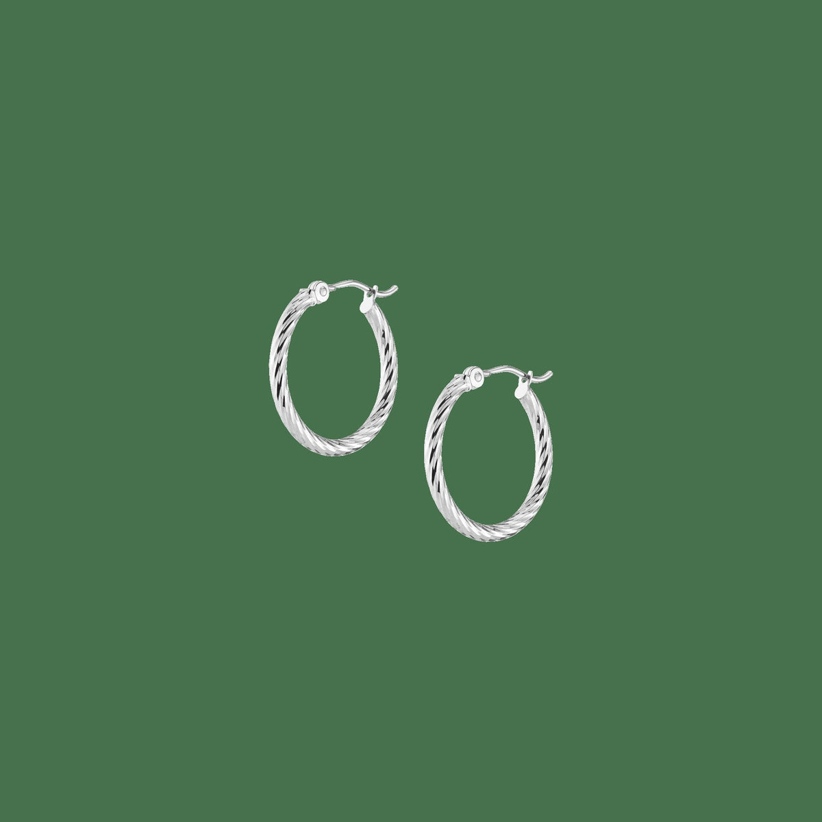 Thin Twisted Hoop Earrings (20mm)