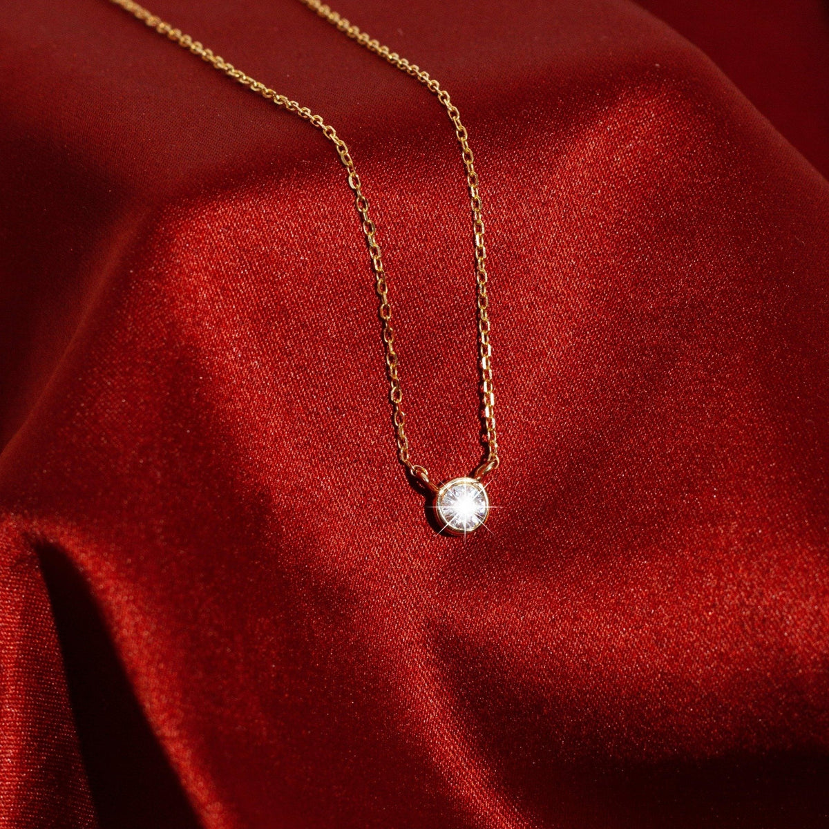 Medium Diamond Bezel Necklace