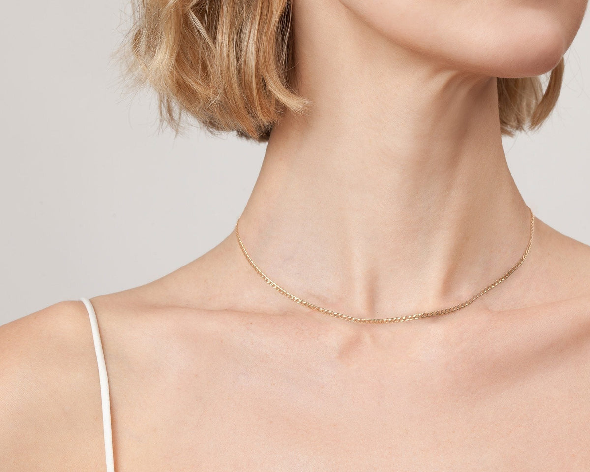Medium Gold Curb Chain Necklace