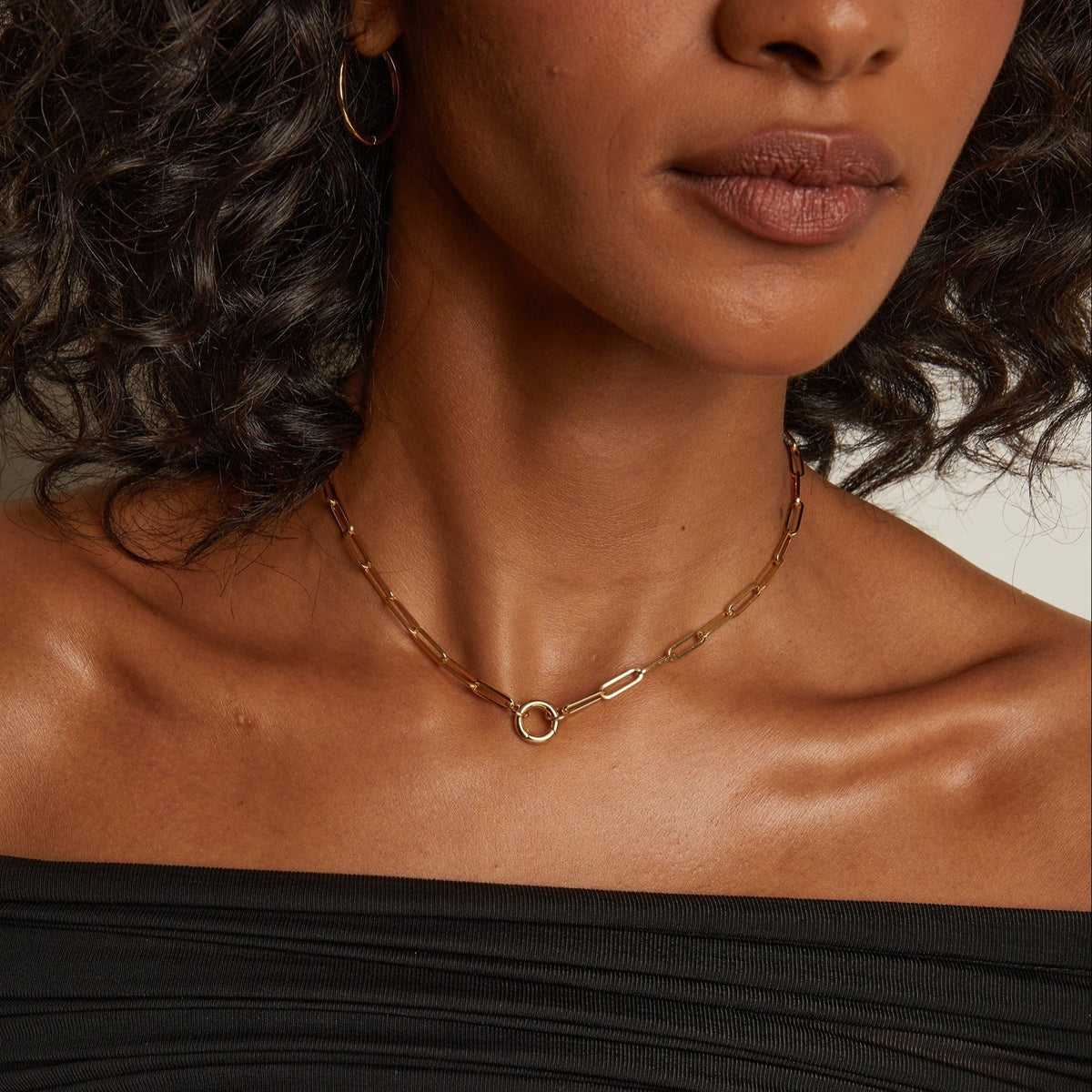 Paperclip Chain Charm Necklace