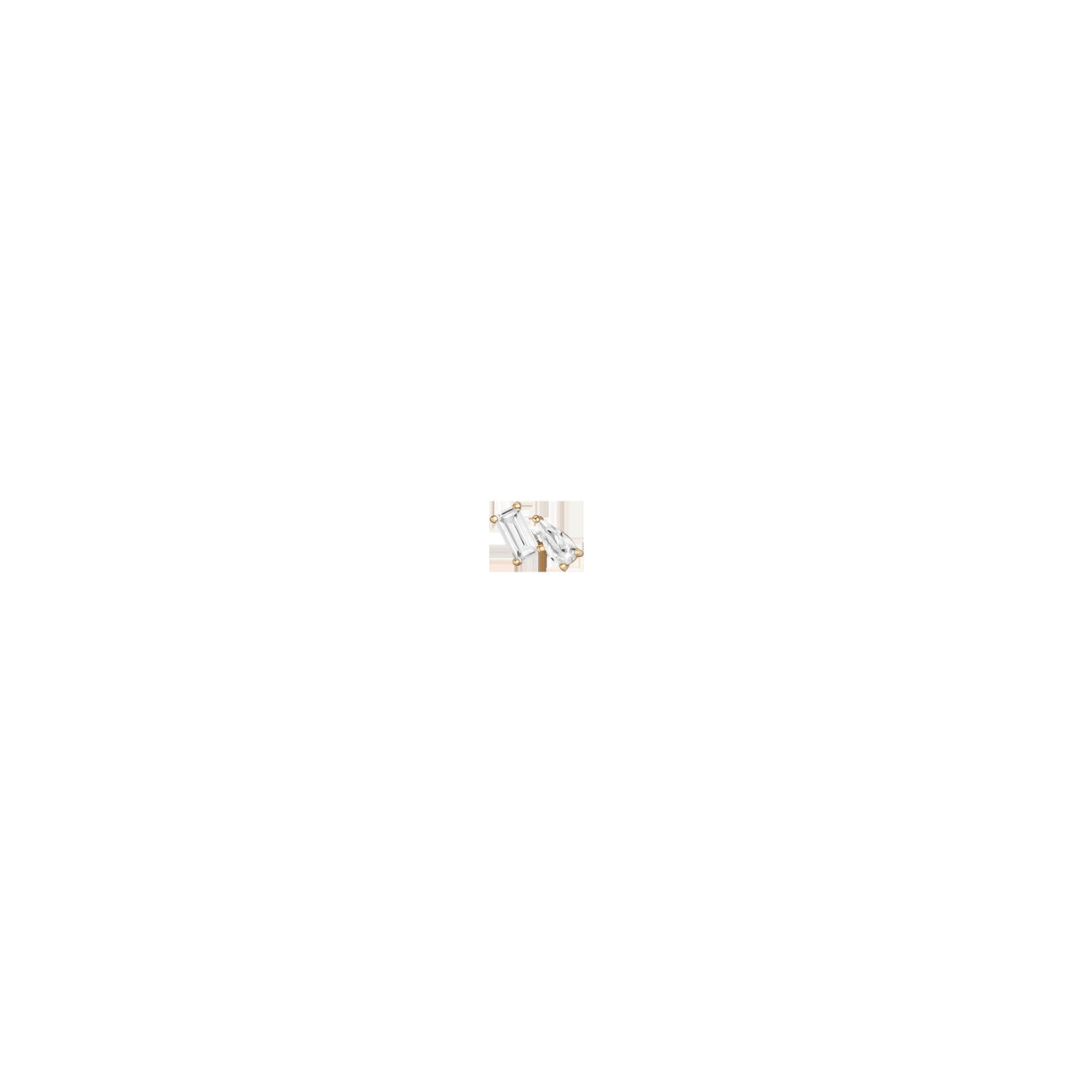 Lab Grown White Sapphire Toi et Moi Stud Earrings - Flatback