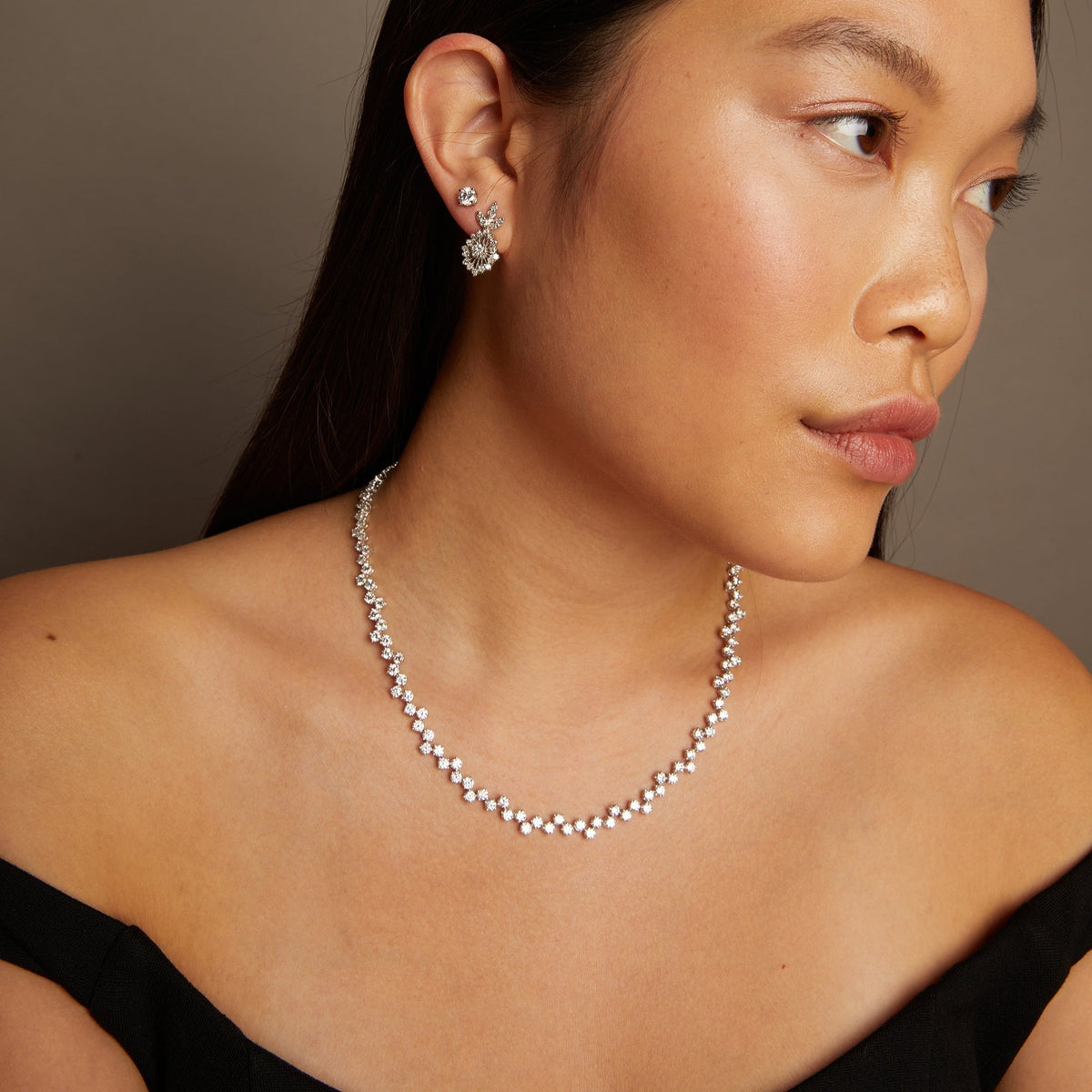 16ct Floating Lab Grown Diamond Tennis Necklace