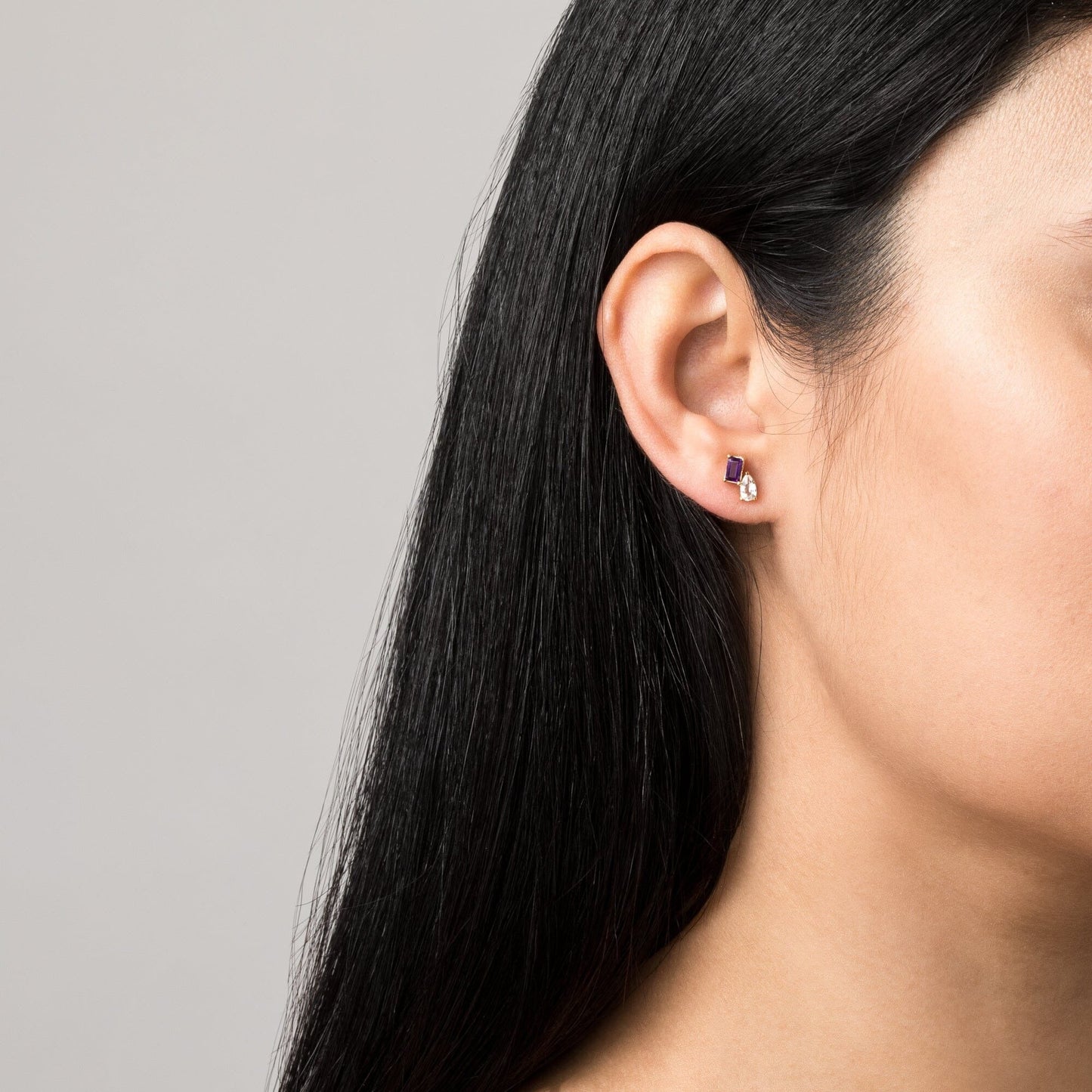 Toi et Moi Gemstone Mini Heirloom Earring - Green Peridot & Blue Sapphire