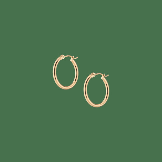 Gold Hoop Earrings - 2mm (20mm)