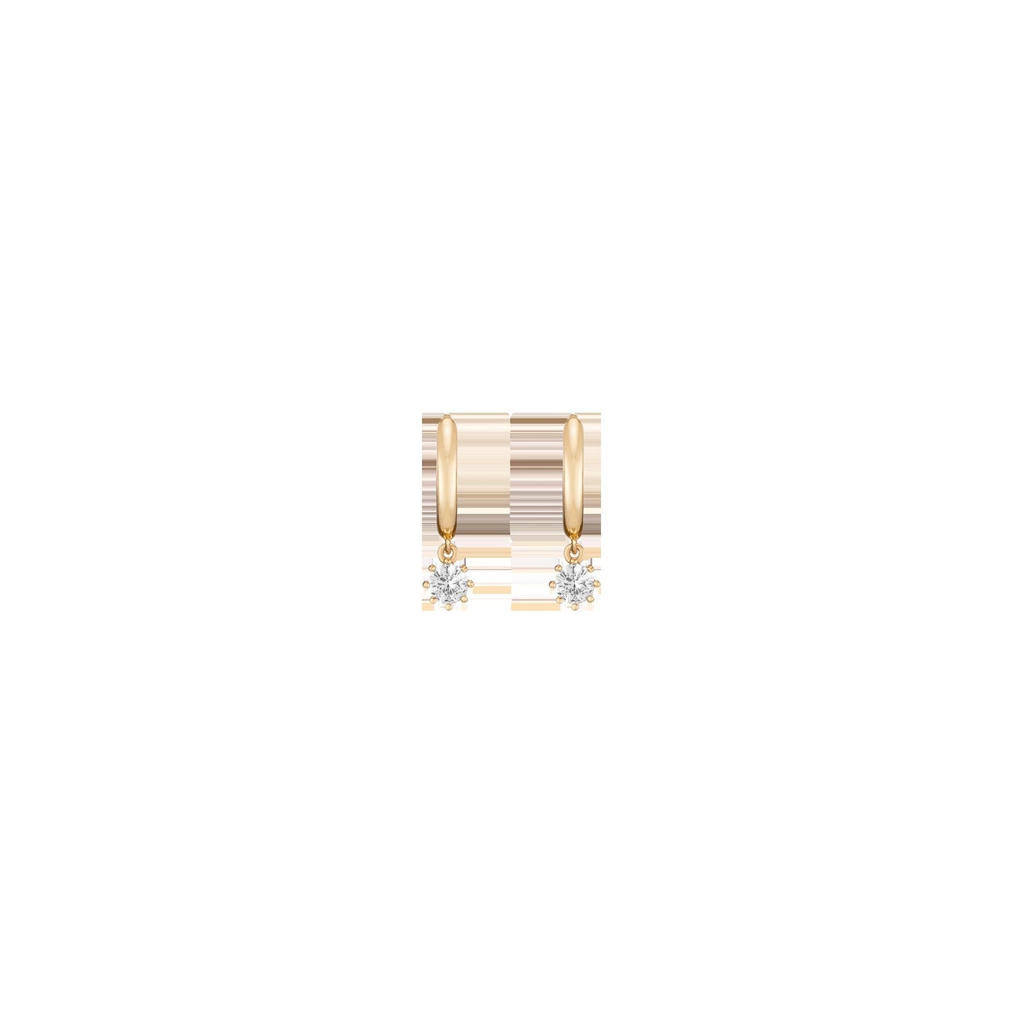 Lab Grown White Sapphire Drop Huggie Earrings