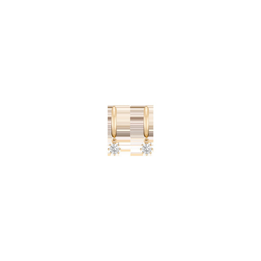 Lab Grown White Sapphire Drop Huggie Earrings