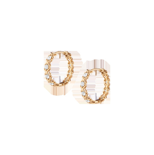 Lab Grown White Sapphire X Estate Hoop Earrings