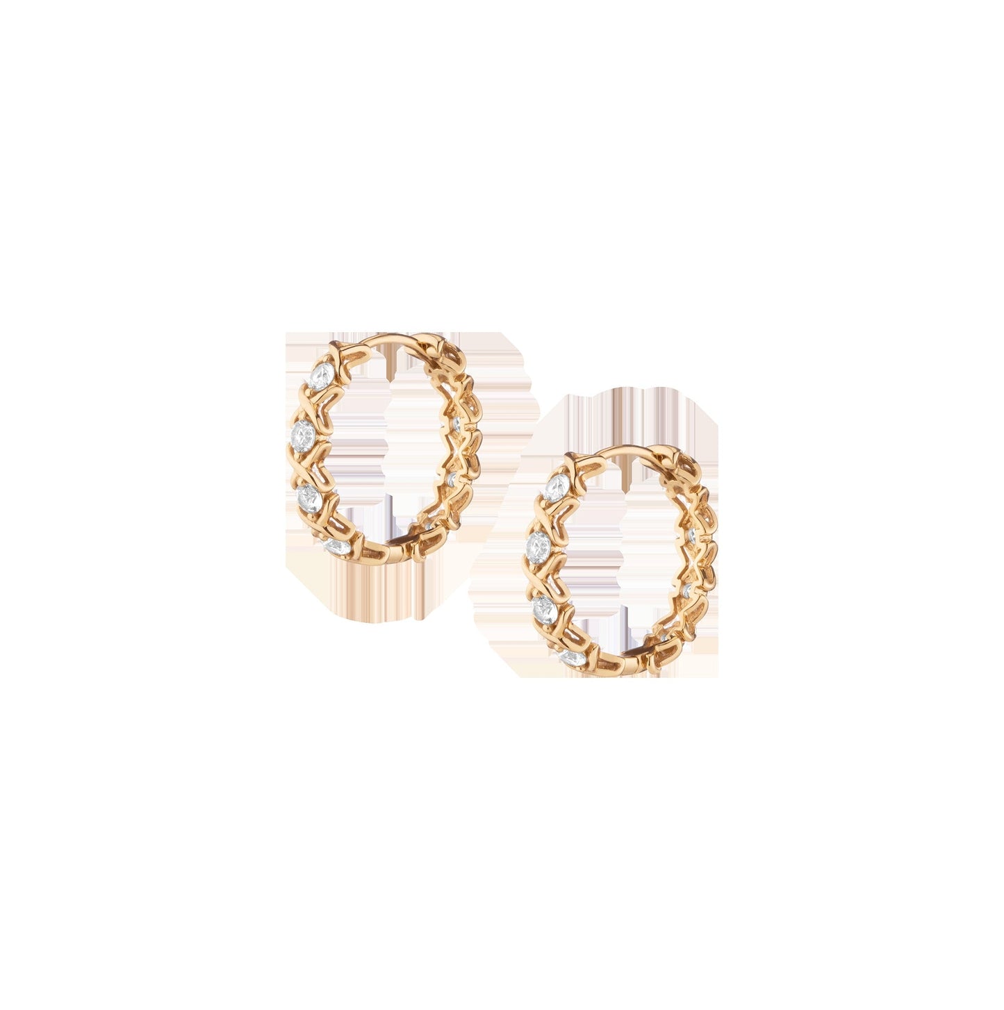 Lab Grown White Sapphire X Estate Hoop Earrings