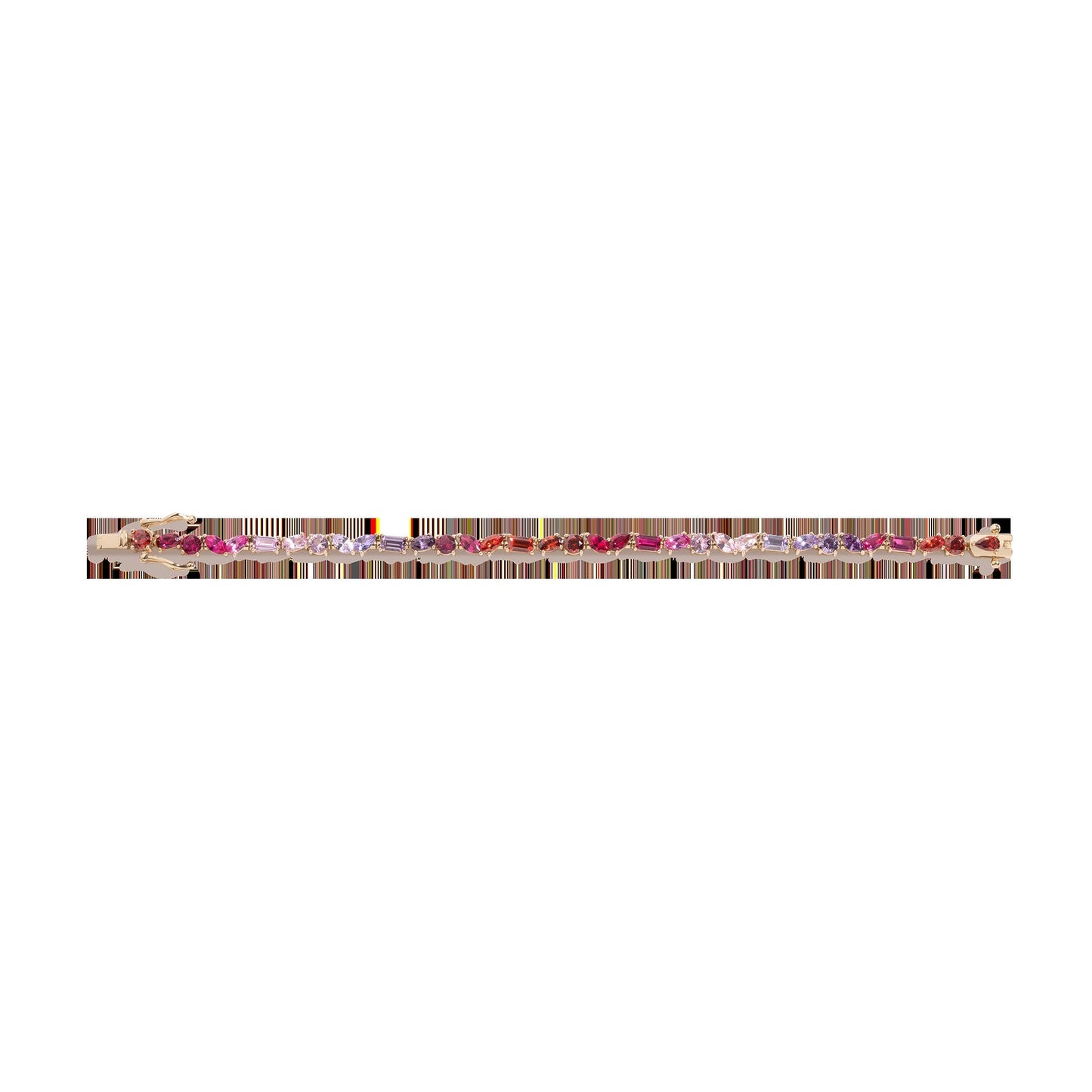 Pink Ombré Mixed Shape Tennis Bracelet