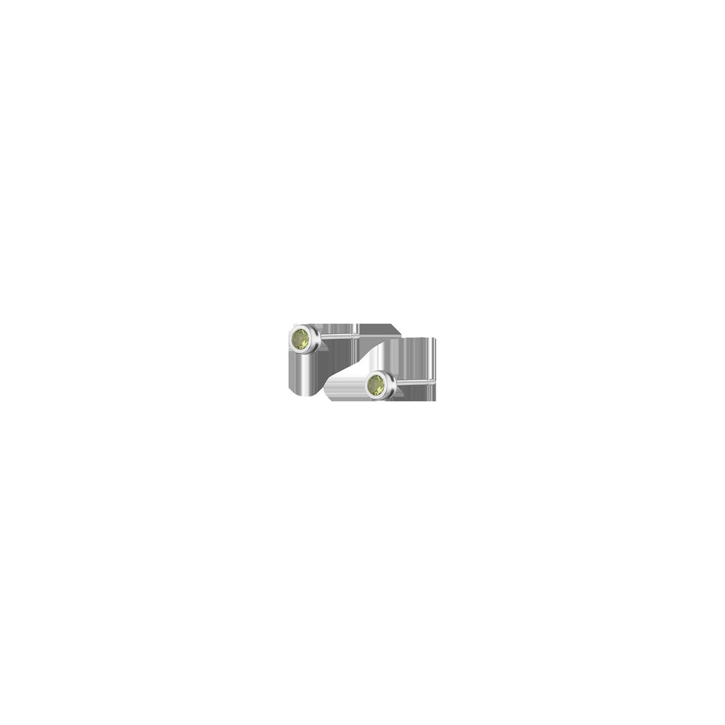 Aurate x Wilson: Lab Grown Peridot Bezel Stud Earrings