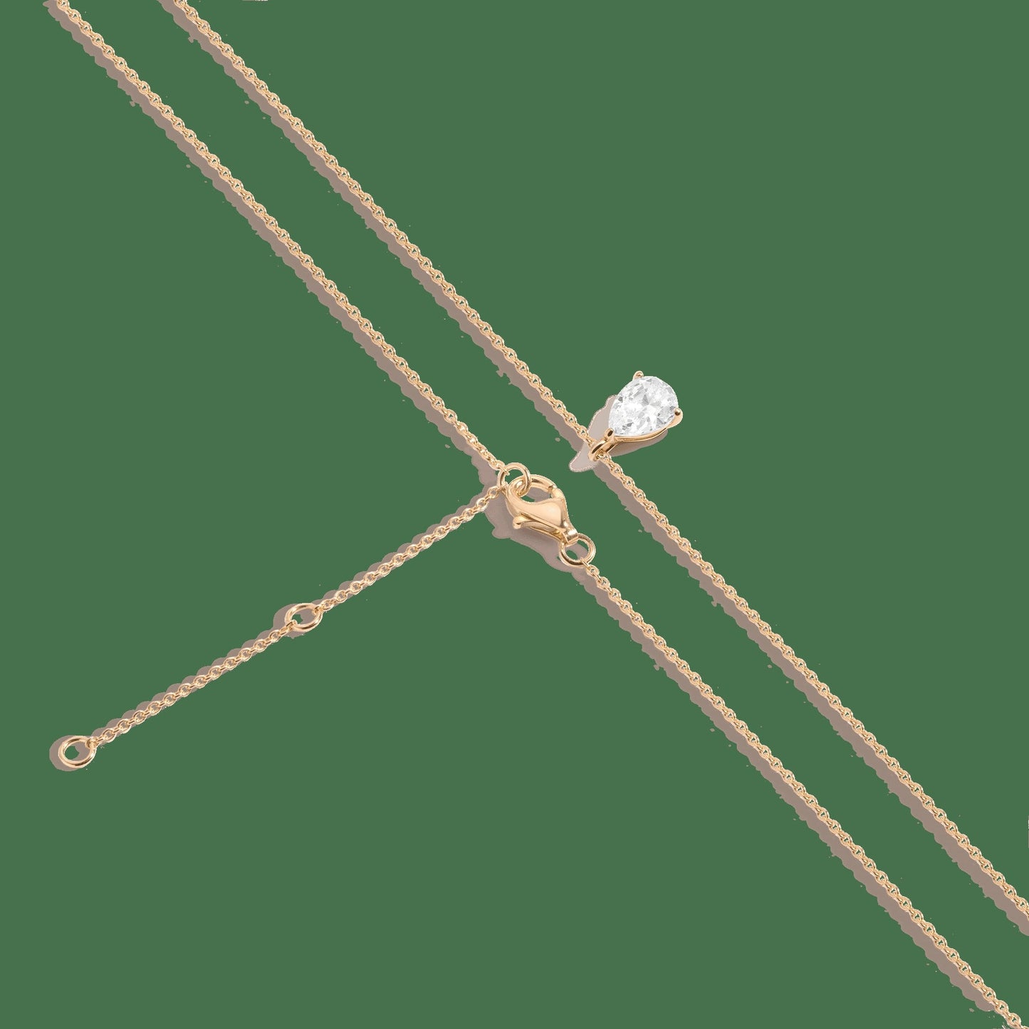 Pear Gemstone Solitaire Necklace