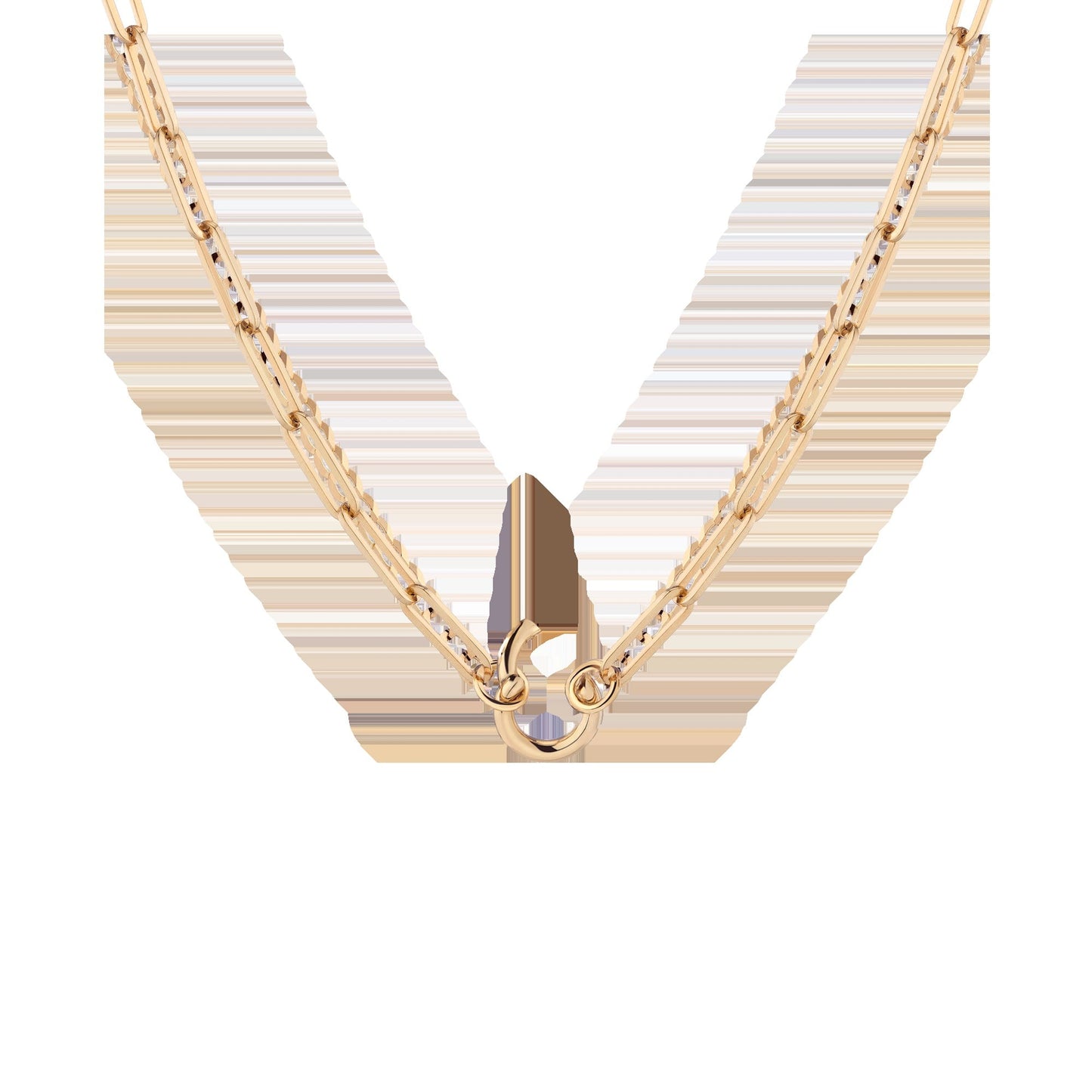 Paperclip Chain Charm Necklace - Small Bail