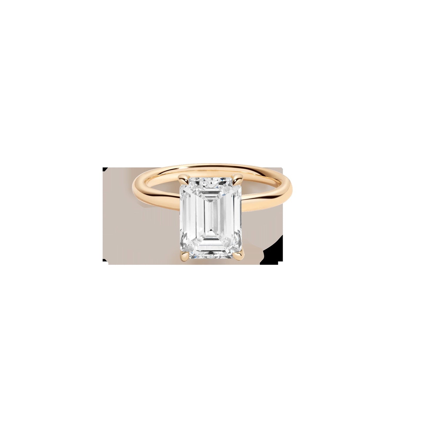 4ct Emerald Lab Grown Diamond Solitaire Ring