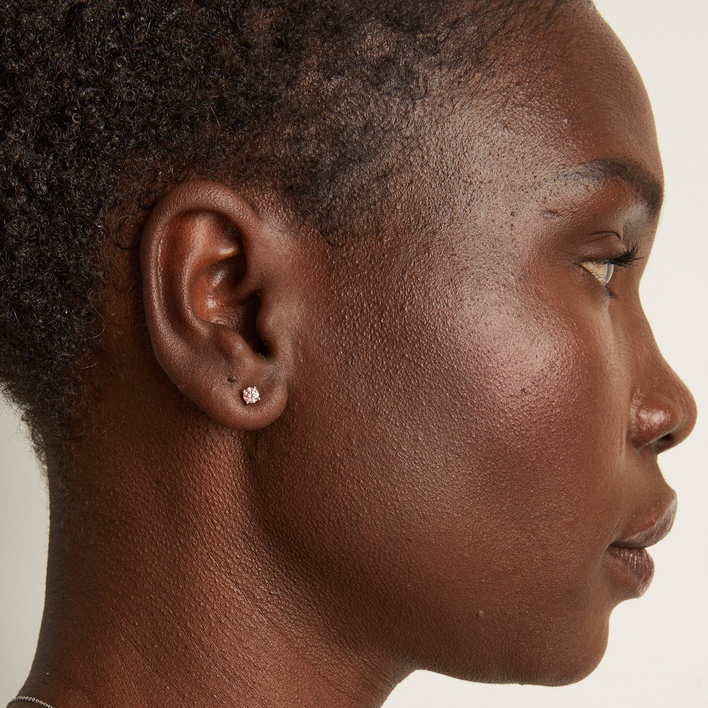 Lab Grown Pink Diamond Solitaire Stud Earrings