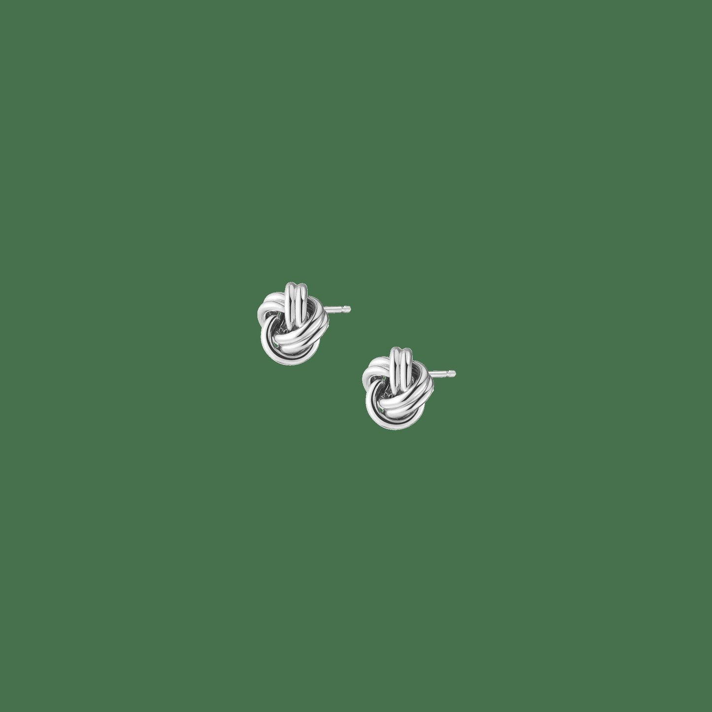 Silver Knot Stud Earrings