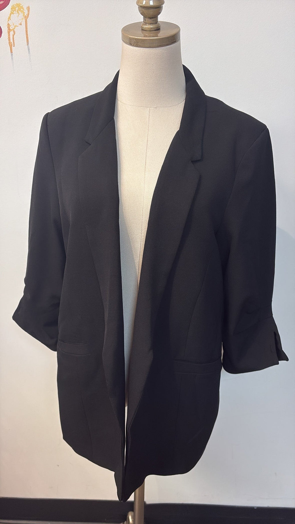 Black Tape Black Blazer 3/4" Sleeve Jacket, L