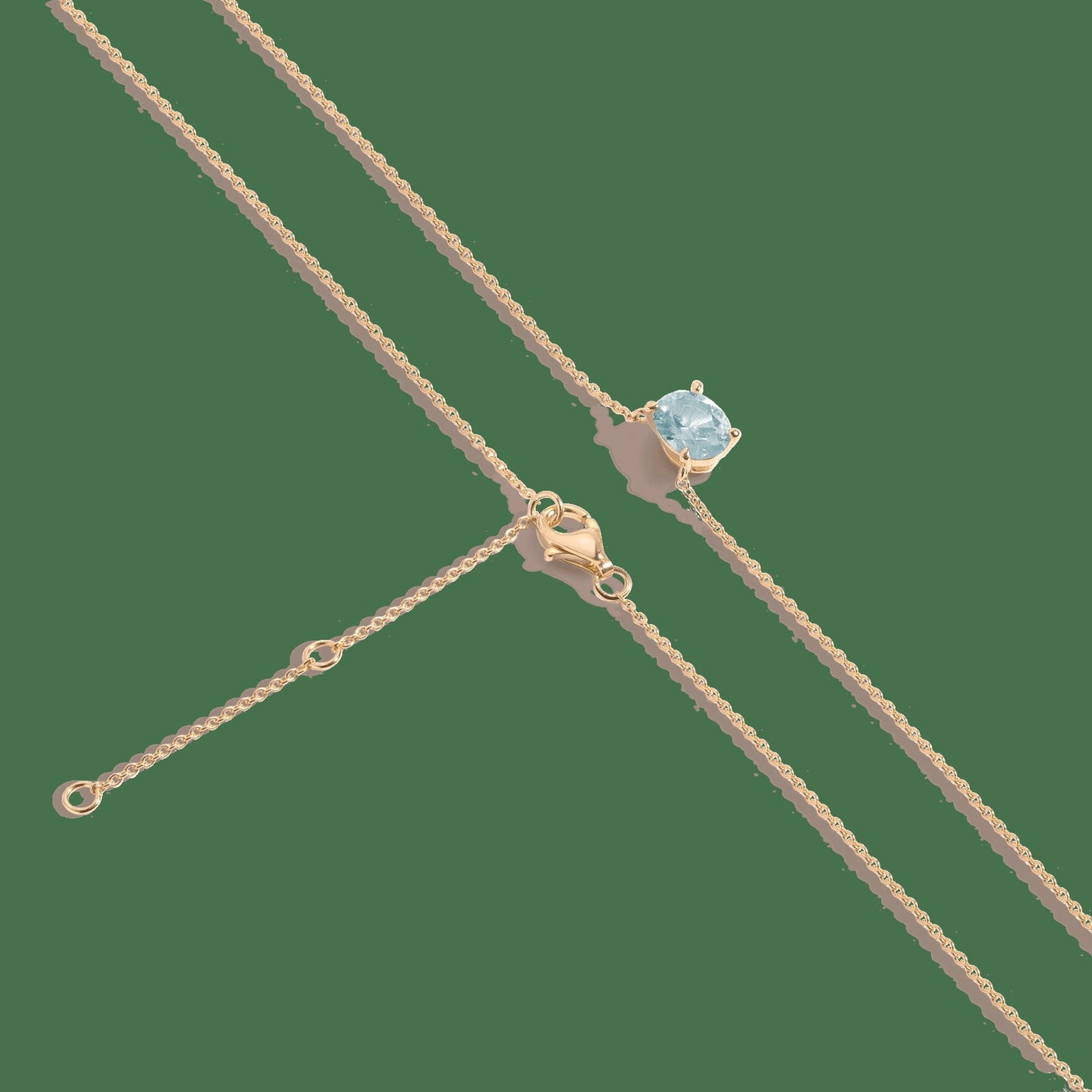 Oval Gemstone Solitaire Necklace