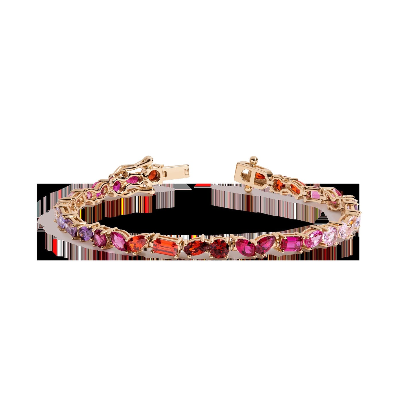 Pink Ombré Mixed Shape Tennis Bracelet