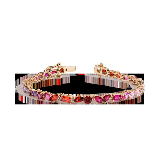 Pink Ombré Mixed Shape Tennis Bracelet