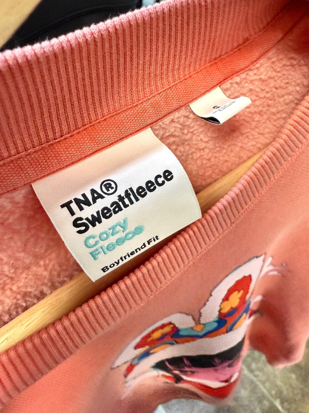 Aritzia TNA Cozy Sweatfleece Boyfriend Crewneck (S)