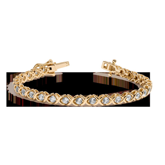 Lab Grown White Sapphire X Estate Tennis Bracelet