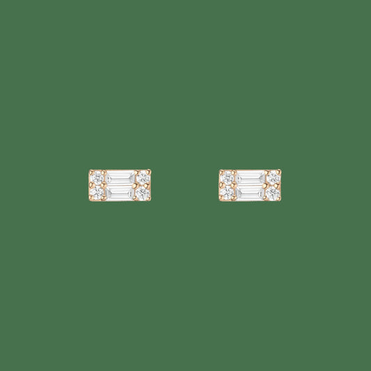 Baguette Lab Grown Diamond Illusion Studs (Large)