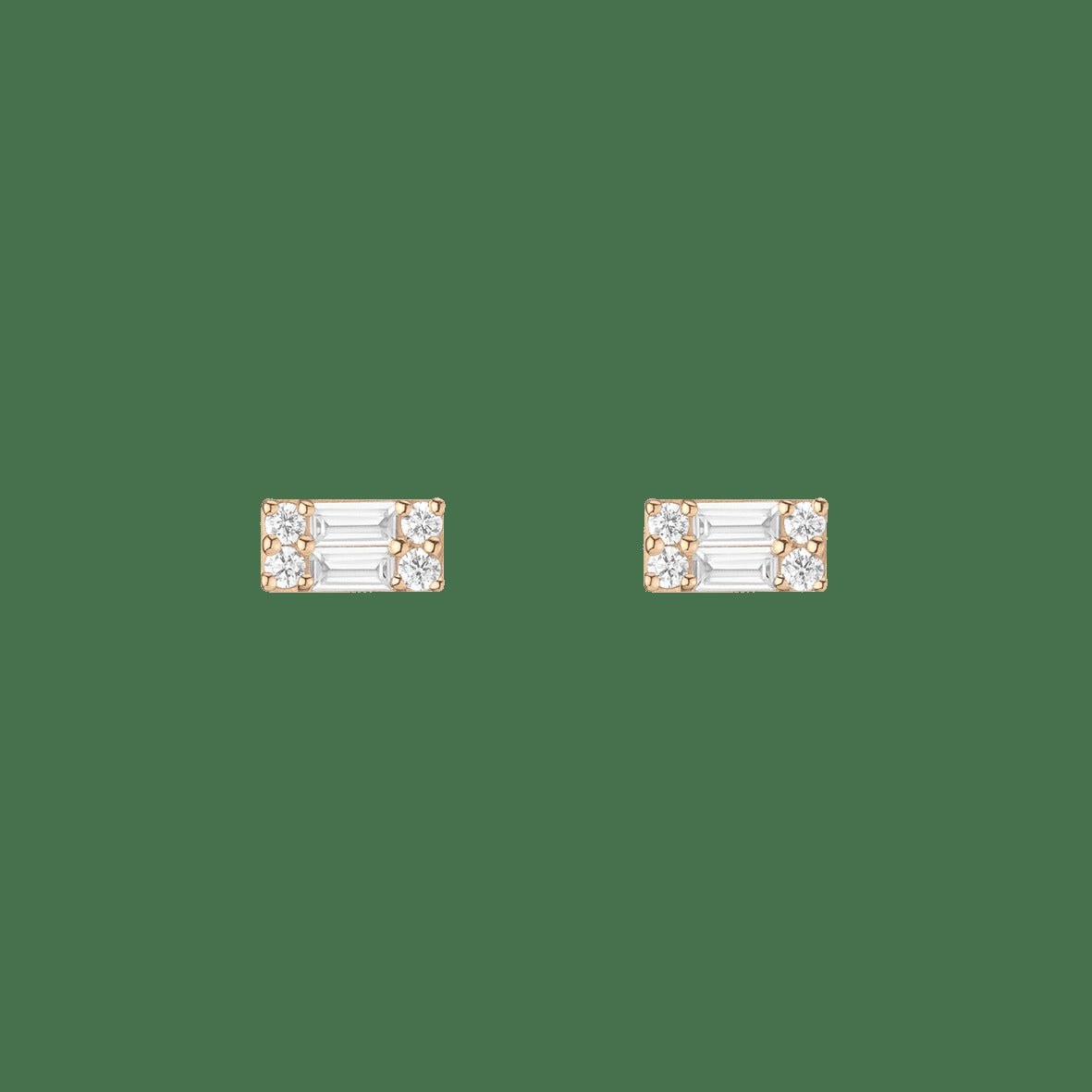 Baguette Lab Grown Diamond Illusion Studs (Large)