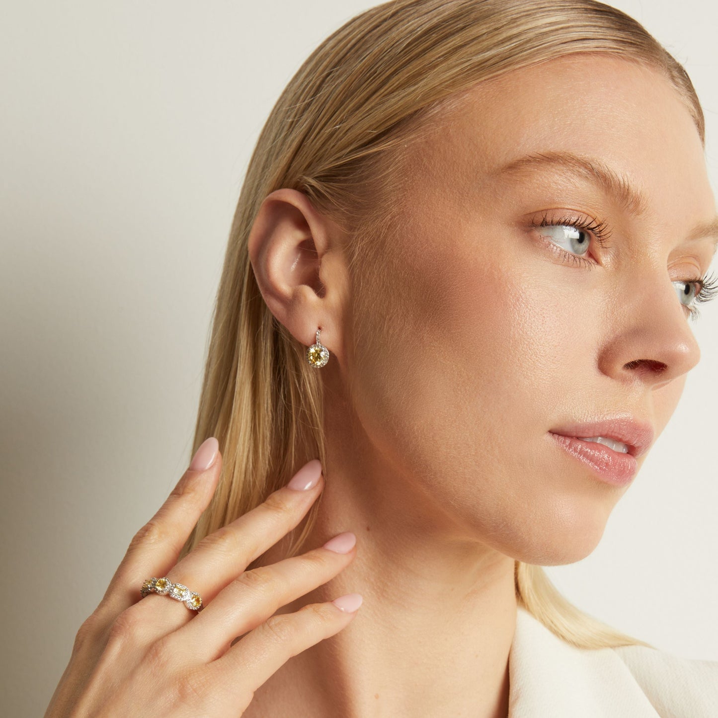 Lab Grown Canary Edwardian Earrings