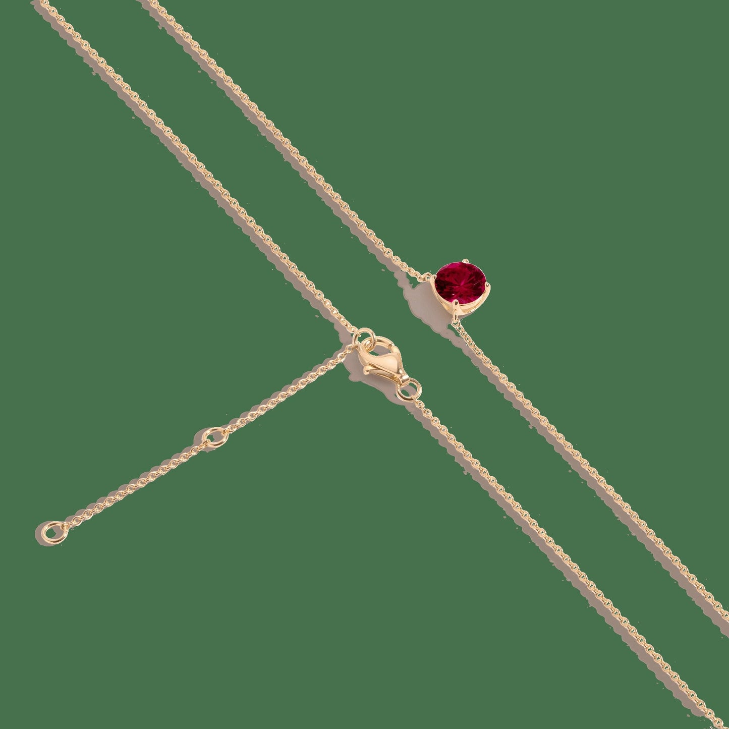 Round Gemstone Solitaire Necklace