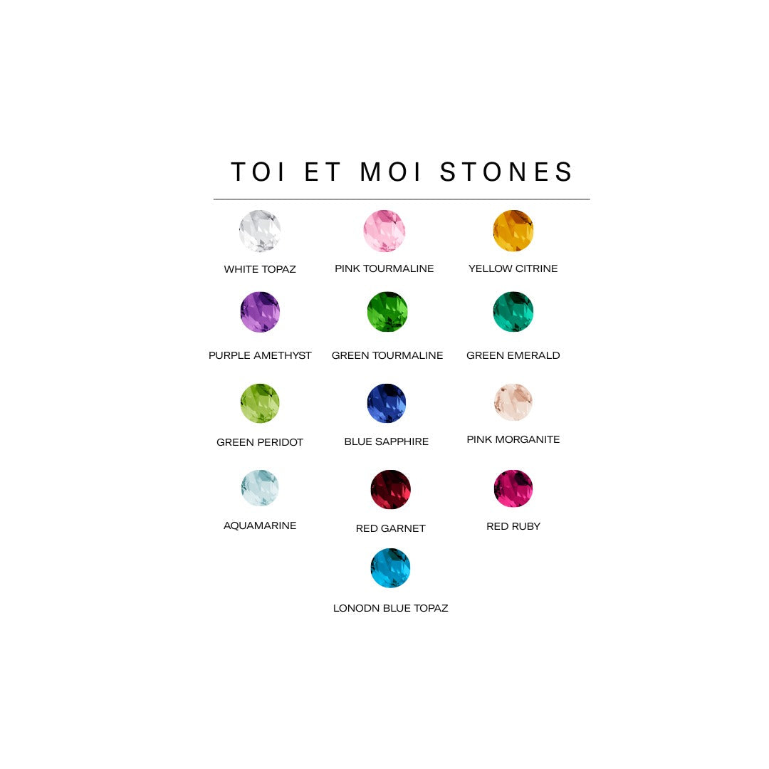 Toi et Moi Gemstone Heirloom Earring - Garnet & White Topaz