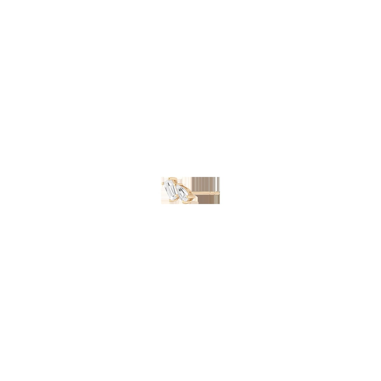 Lab Grown White Sapphire Toi et Moi Stud Earrings