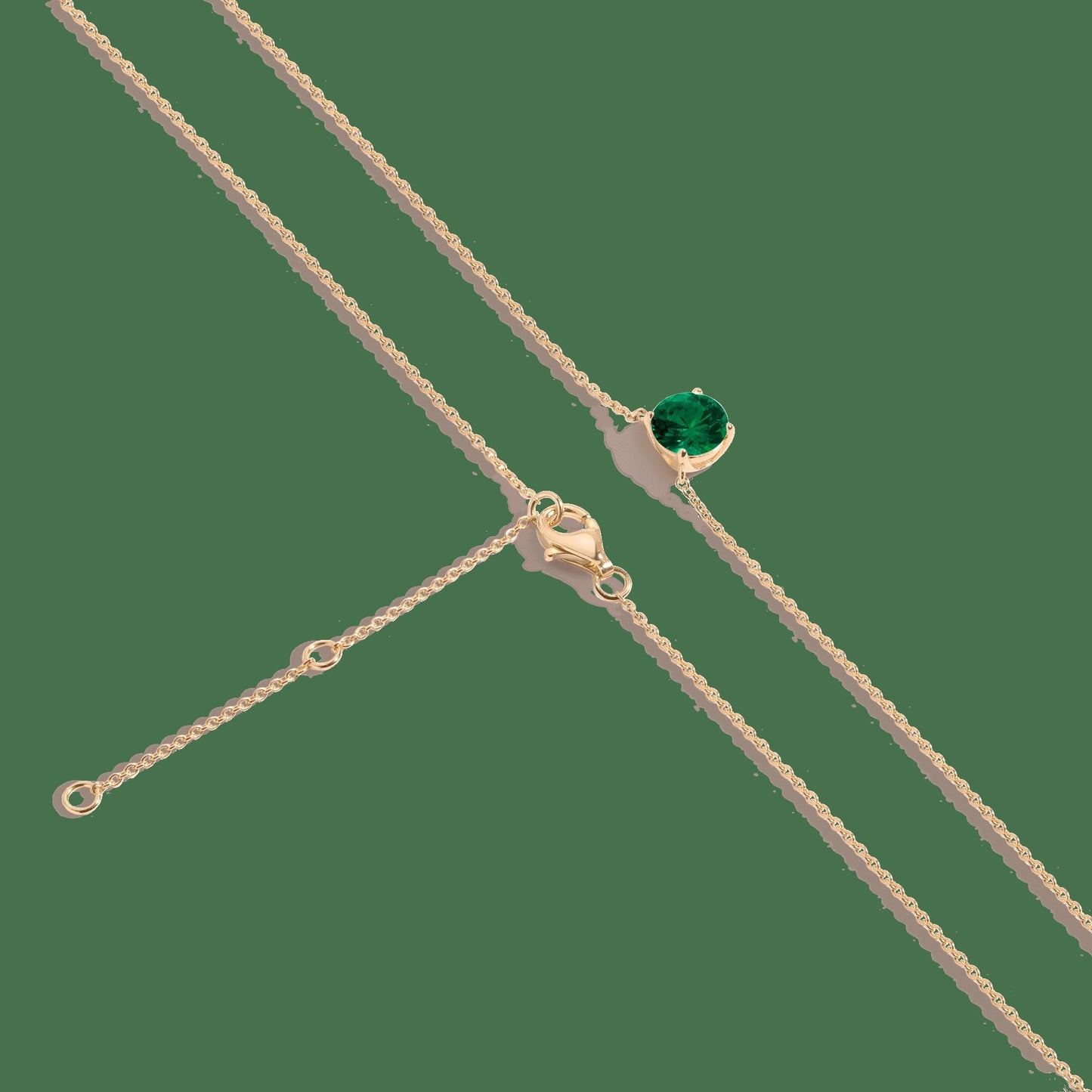 Round Gemstone Solitaire Necklace