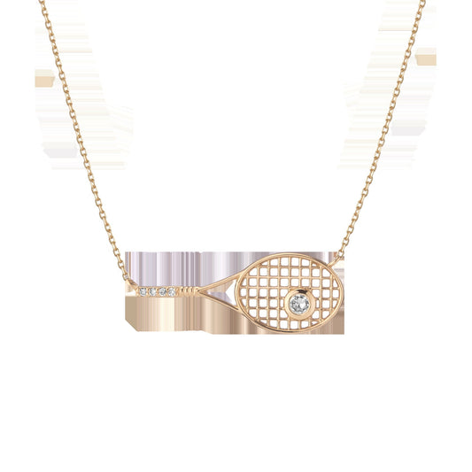 Lab Grown Diamond Tennis Racket Necklace