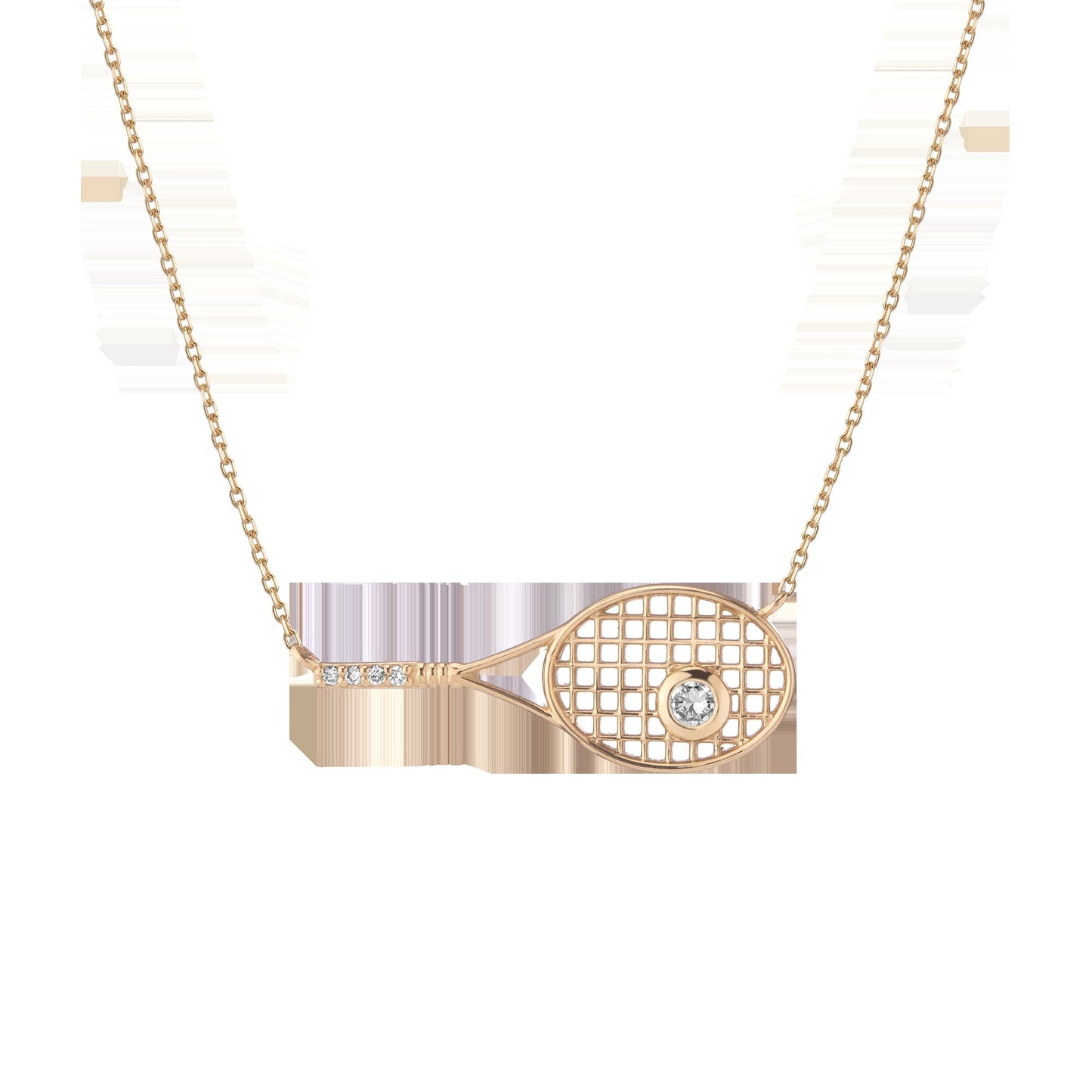 Lab Grown Diamond Tennis Racket Necklace