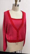 Sincerely Jules 2pc Red/Pink Sweater, XL