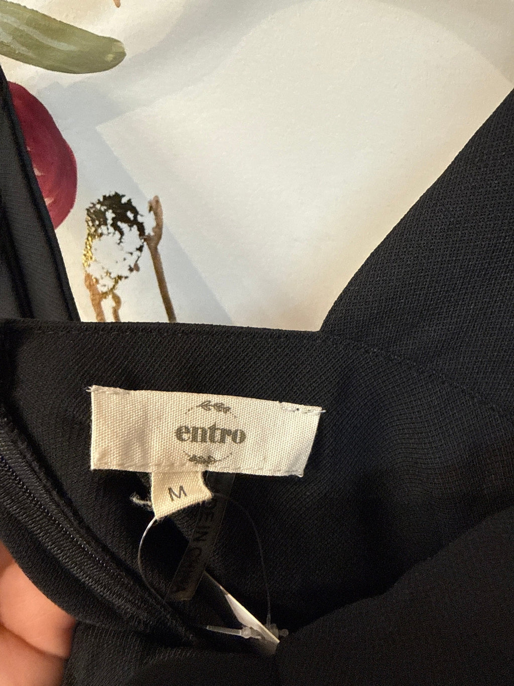 Entro 30" Inseam Black Jumpsuit, M
