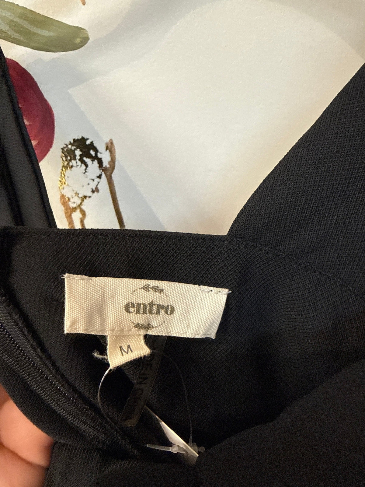 Entro 30" Inseam Black Jumpsuit, M