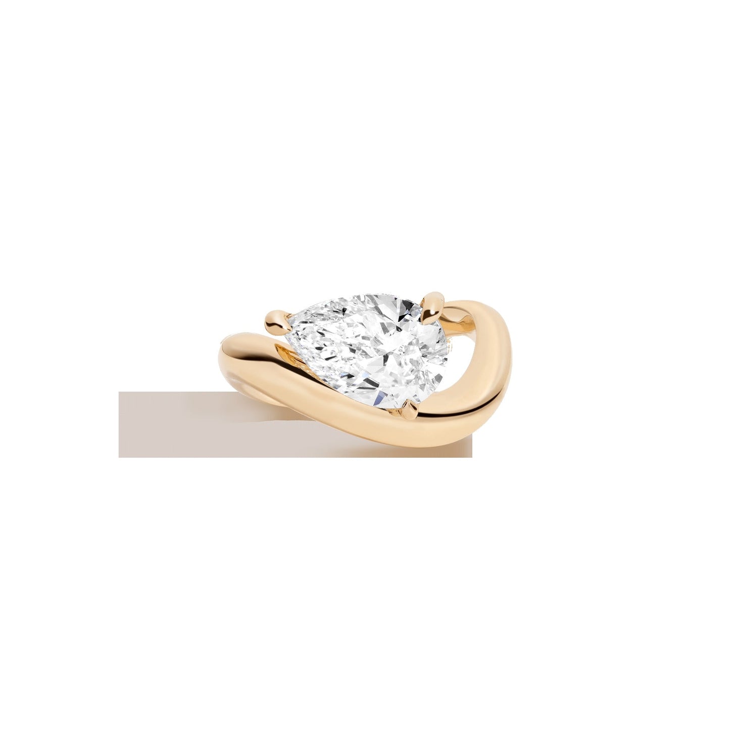 3ct Pear Lab Grown Diamond Floating Ring