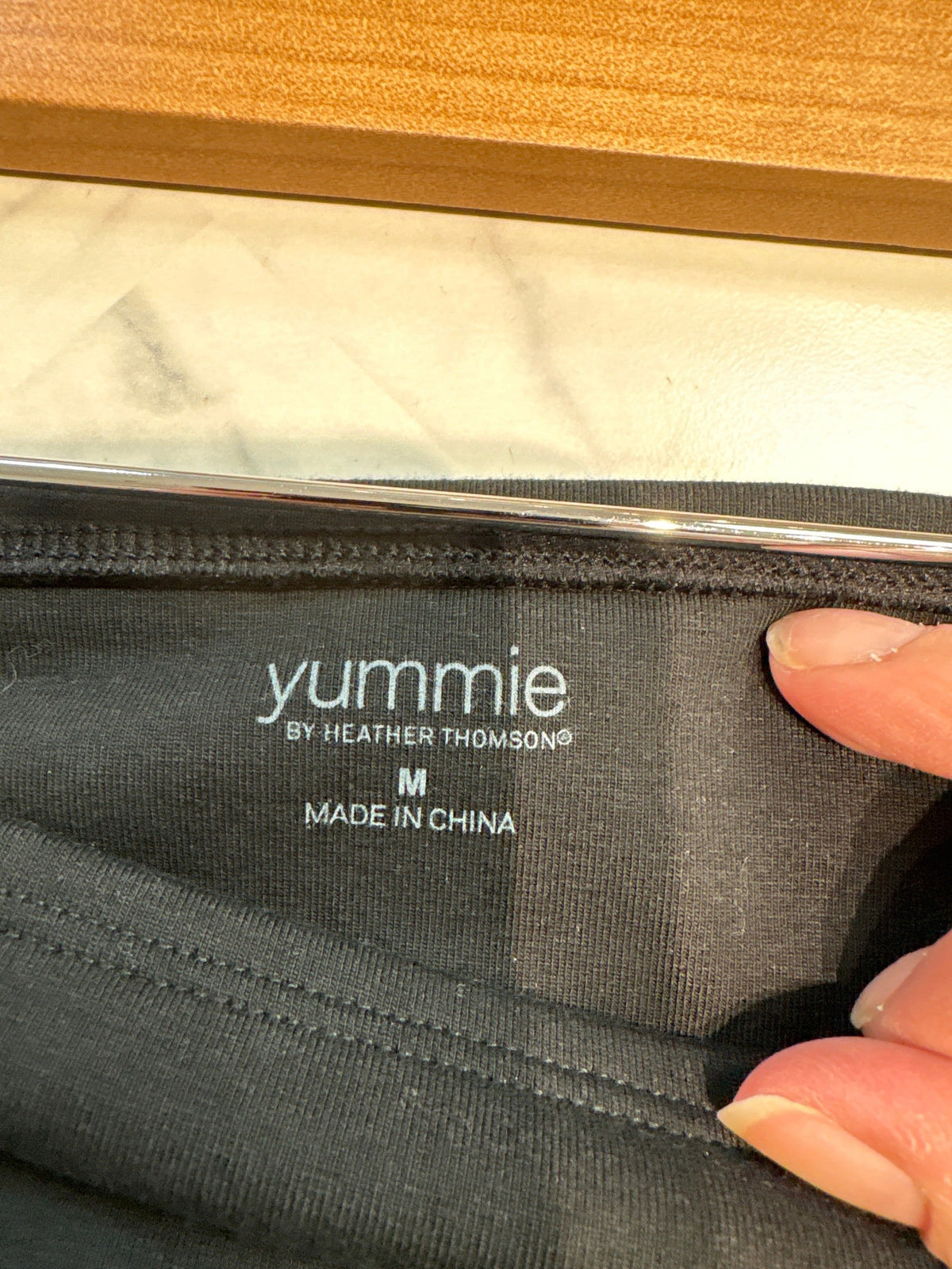 New Yummie Black Tommy Coated Moto 28" Inseam Leggings, M