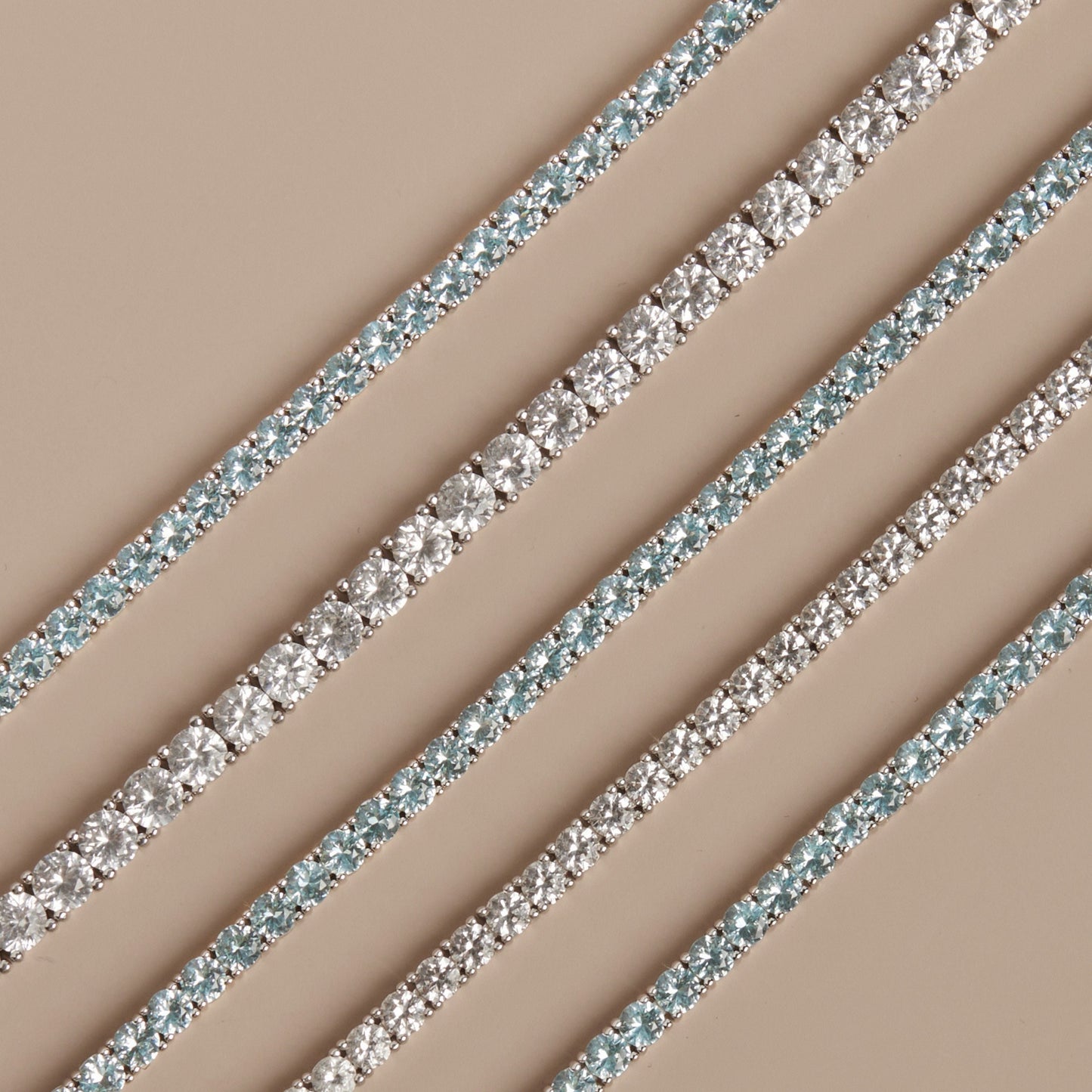 Lab Grown Aquamarine Tennis Bracelet