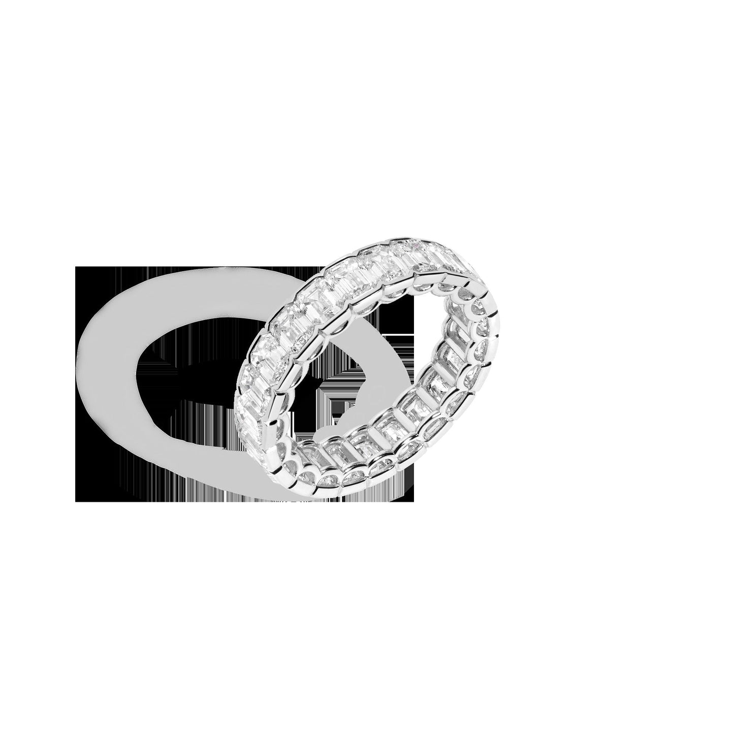 Emerald Lab Grown Diamond Semi-Bezel Eternity Ring
