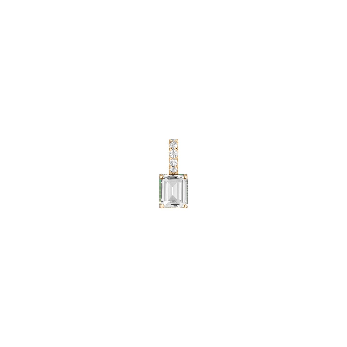 Emerald Cut Tennis Charm Pendant