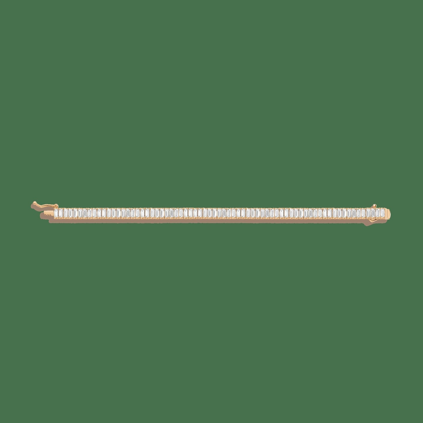 Lab Grown White Sapphire Baguette Tennis Bracelet